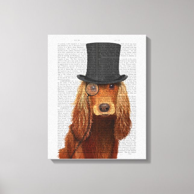 Lienzo Cocker Spaniel, Hound formal y Gorra (Anverso)