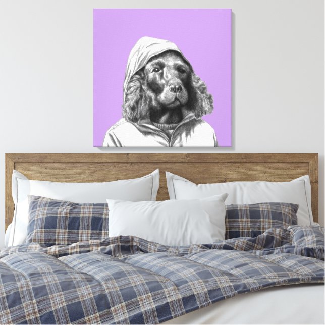 Lienzo Cocker Spaniel in Rain Coat (Sumire) (Insitu(Dormitorio))