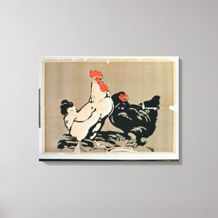 Lienzo Cockerel y Hen (color litho)