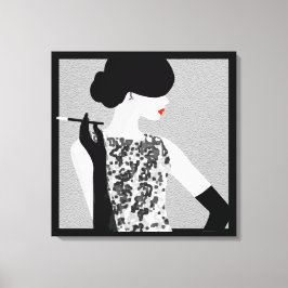Lienzo Cocktail Soiree Moda Silhouette Wall Art