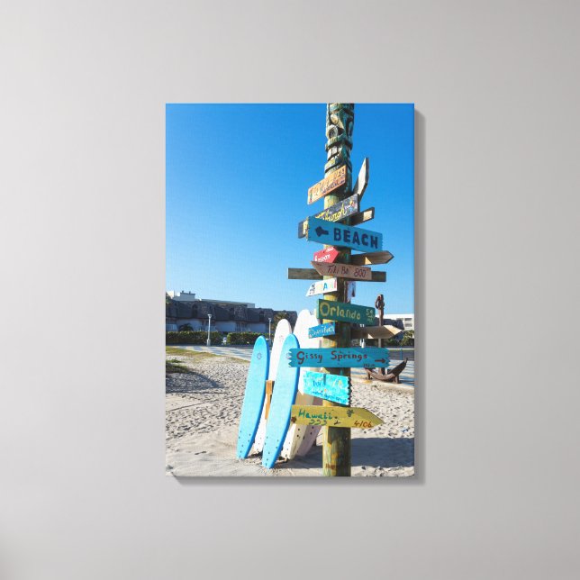 Lienzo Cocoa Beach Tiki Totem (Anverso)