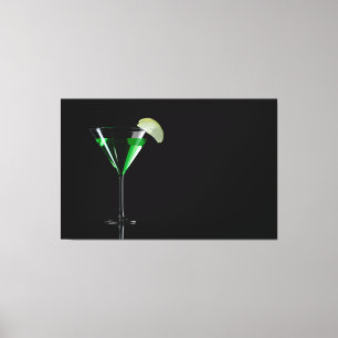 Lienzo Cóctel de appletini verde con manzana