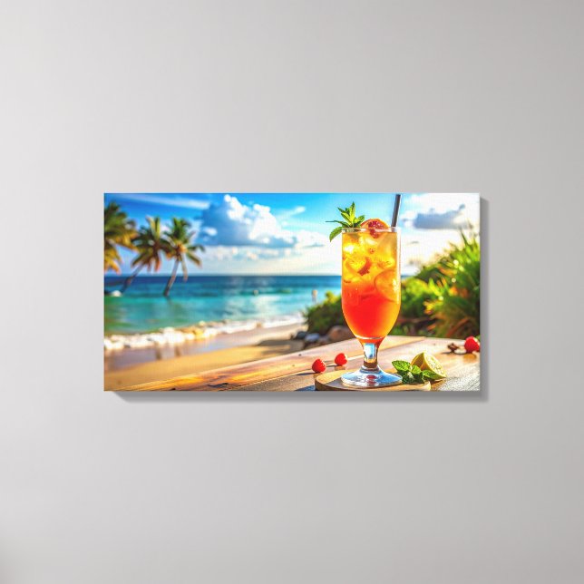 Lienzo Cóctel en la playa (Anverso)