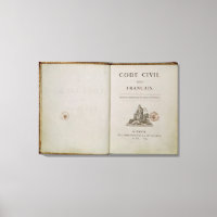 Código Civil, abierto en la página de título, 1804