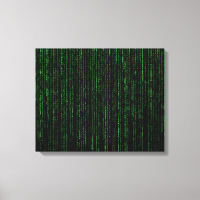 Lienzo Código de la computadora verde de Nerdy (Anverso)
