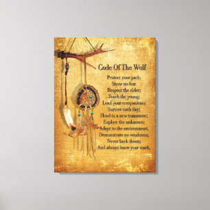 Lienzo Código del dreamcatcher del lobo