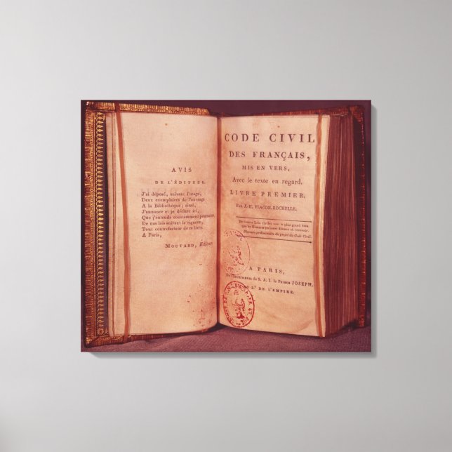 Lienzo Código napoleónico (Anverso)