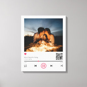 Lienzo Código QR Personalizado De Pareja Delicada Cualqui