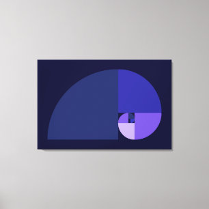 Lienzo Coeficiente de oro, espiral de Fibonacci
