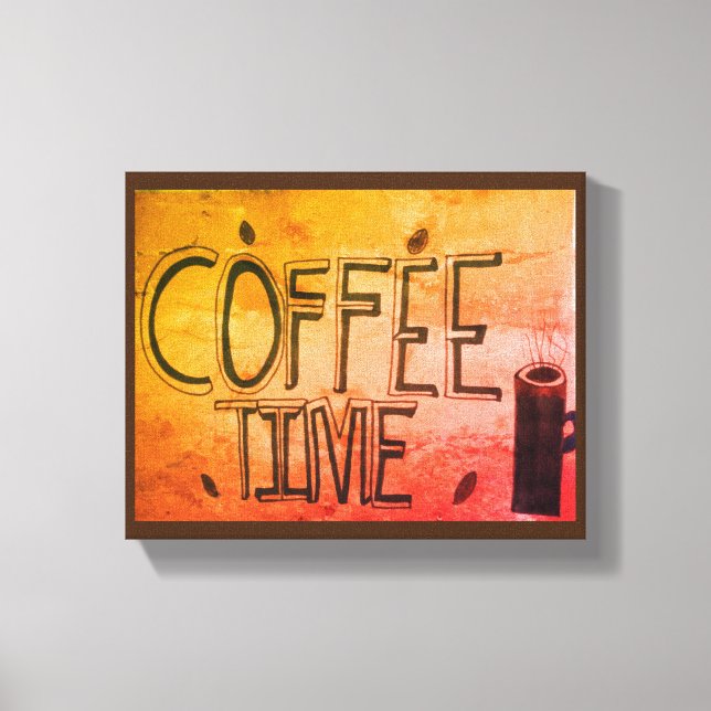 Lienzo Coffee Time Wood Wall Art (Anverso)