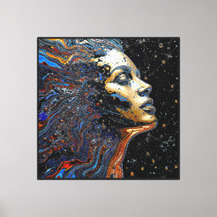 Lienzo "Cognición Celestial" – Un Retrato Surrealista