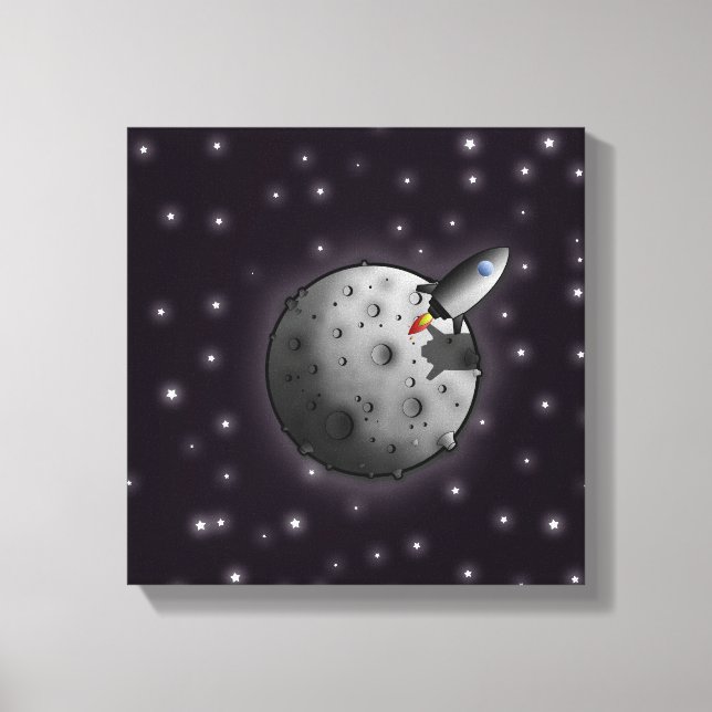 Lienzo Cohete a la Luna (Anverso)