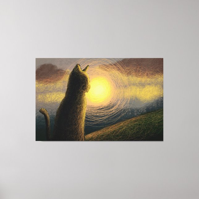 Lienzo Coil Cat Sunrise (Anverso)