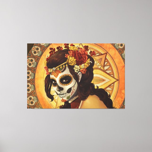 Lienzo Cojín decorativo Dia De Los Muertos (Anverso)