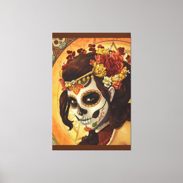 Lienzo Cojín decorativo Dia De Los Muertos (Anverso)
