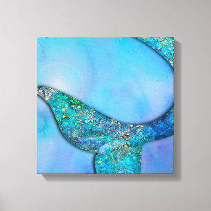 Lienzo Cola de sirena del océano brillante cola de sirena