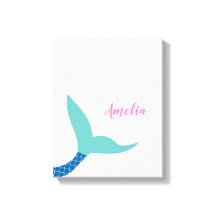 Cola de sirena mágica rosa azul teal personalizada
