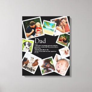 Lienzo Colage de 9 fotos con nombre de papá personalizado