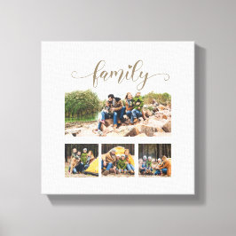 Lienzo Colage de cuatro fotos familiares personalizadas c