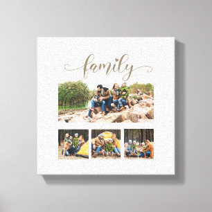 Lienzo Colage de cuatro fotos familiares personalizadas c