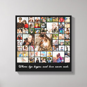 Lienzo Colage de Fotos 50 Cuadrícula Cuadrada Personaliza