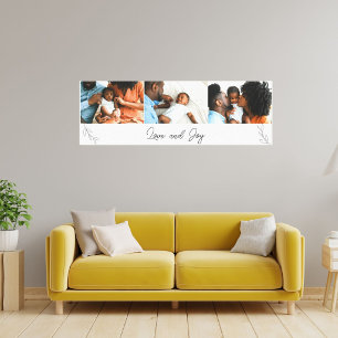 Lienzo Colage de Fotos de Familia con Letrero de Amor y A