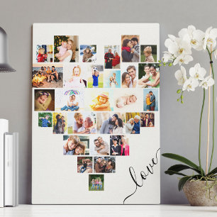 Lienzo Colage de fotos en forma de corazón 29 Escritura d