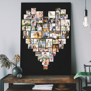Lienzo Colage de fotos en forma de corazón 51 imágenes ne