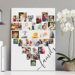 Lienzo Colage de Fotos en Forma de Corazón Familia Script<br><div class="desc">Crea tu propio lienzo envuelto con 29 de tus fotos favoritas. La plantilla de la foto está configurada para crear un collage de fotos en forma de corazón, mostrando tus imágenes en una mezcla de formatos de Instagram de retrato, paisaje y cuadrado. Sube tus fotos trabajando en filas, de arriba...</div>