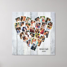 Colage de Fotos en Forma de Corazón para Aniversar
