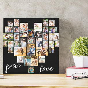 Lienzo Colage de Fotos en Forma de Corazón Pequeño Cuadra
