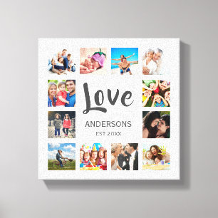 Lienzo Colage de Fotos Familiares Personalizadas Blanco