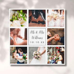 Lienzo Colage de fotos personalizadas del día de la boda