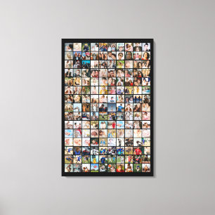 Lienzo Colage de fotos personalizado de rejilla de 150 fo