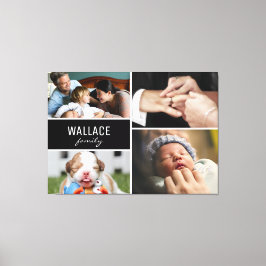 Lienzo Colage de múltiples fotos del apellido de familia