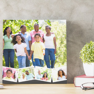 Lienzo Colaje de Fotos Familiares con Franja de Fotos en