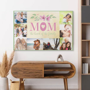 Lienzo Colaje de Fotos - Mamá el Corazón de la Familia