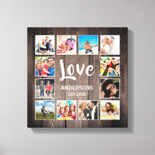 Lienzo Colaje de Fotos Personalizadas Amor Familiar Granj