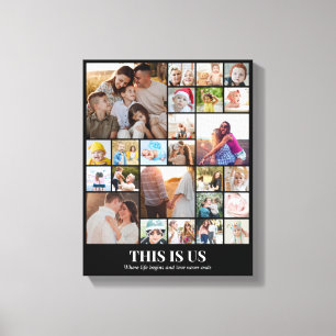 Lienzo Colaje de Fotos Personalizado 25 Imágenes Cuadrícu