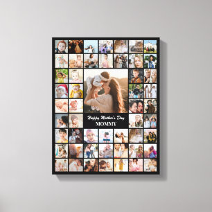 Lienzo Colaje de Fotos Personalizado 52 Fotos Cuadrícula