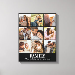 Lienzo Colaje de Fotos Personalizado 9 Imágenes Cuadrícul