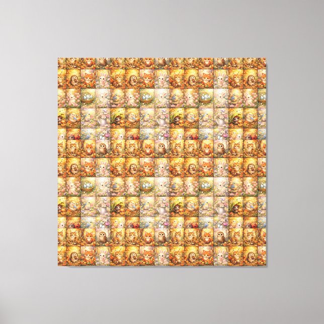 Lienzo Colaje de patrón de patchwork moderno (Anverso)