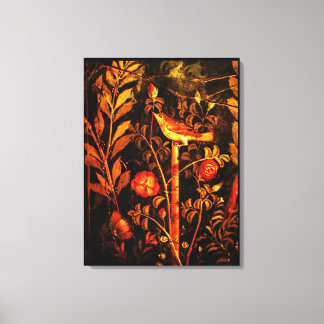 Lienzo COLECCIÓN DE POMPEII NOCHE CON ROSAS , rojo