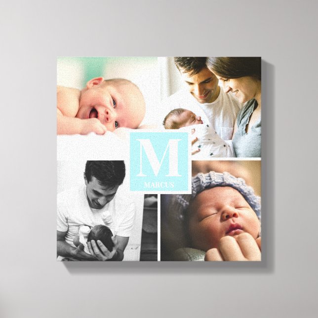 Lienzo Colección fotográfica de Baby Boy Blue Monogram (Anverso)