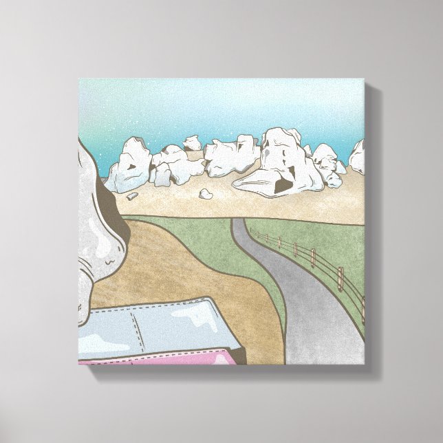 Lienzo Colgante de colinas del castillo de Nueva Zelanda (Anverso)