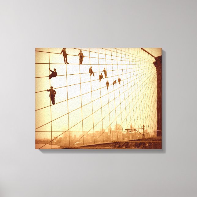 Lienzo Colgar en Brooklyn Bridge Cables Wall Art (Anverso)