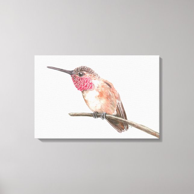 Lienzo Colibrí acuarela (Anverso)