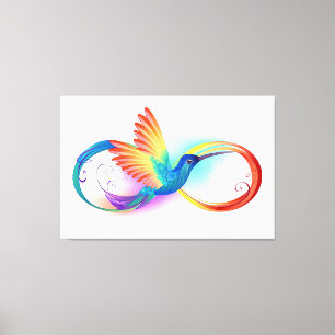 Lienzo Colibrí arcoíris con símbolo de infinito