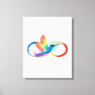 Lienzo Colibrí arcoiris con símbolo Infinity