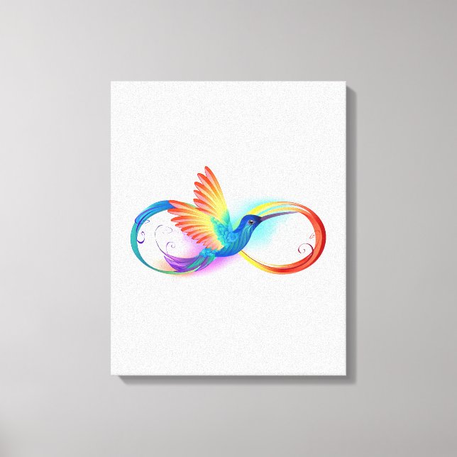 Lienzo Colibrí arcoiris con símbolo Infinity (Anverso)